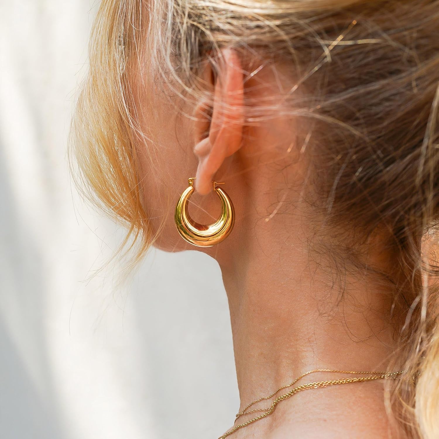 Chunky Gold Hoop Earrings for Women