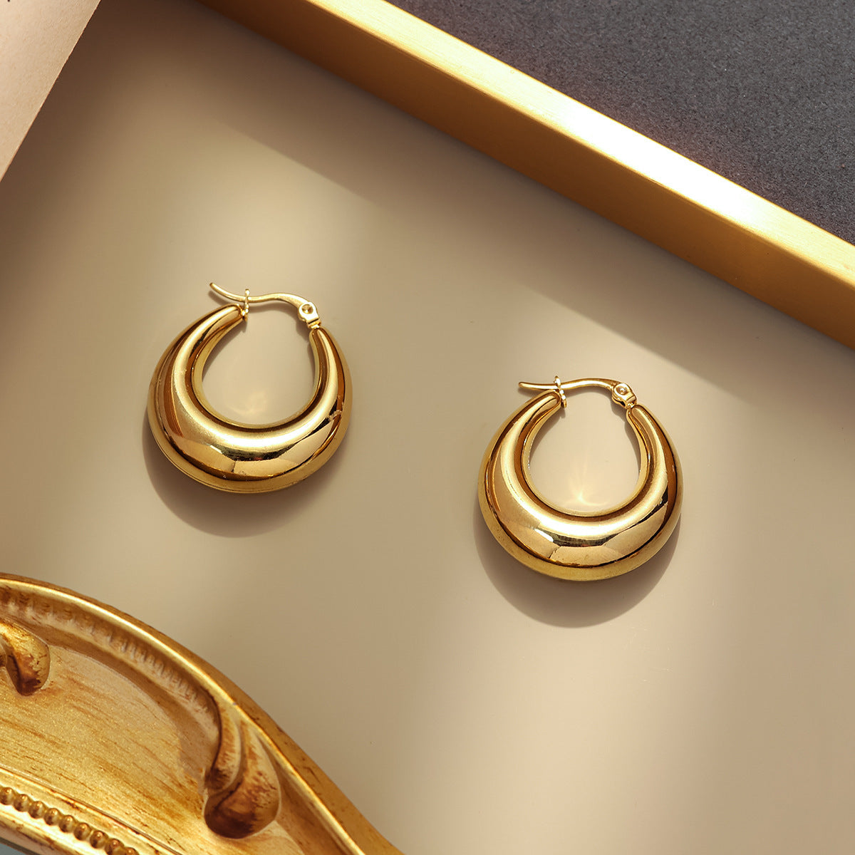Chunky Gold Hoop Earrings for Women