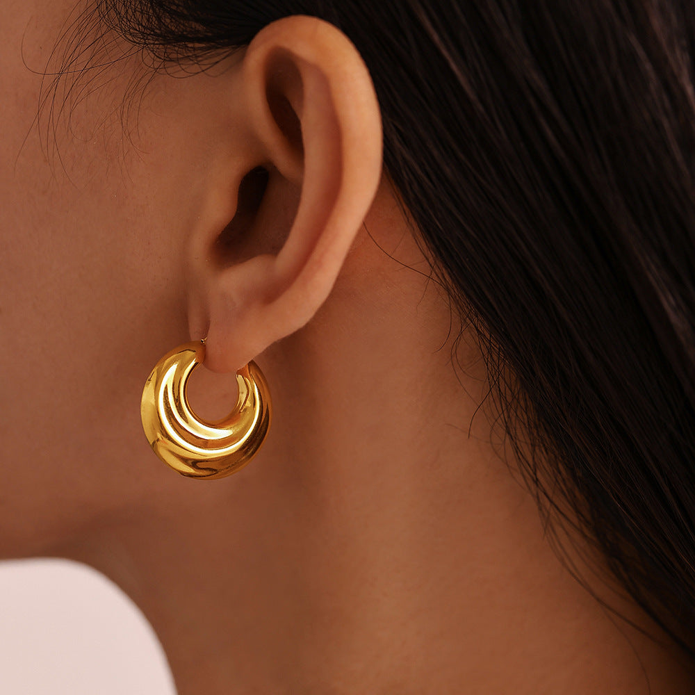 Chunky Gold Hoop Earrings for Women